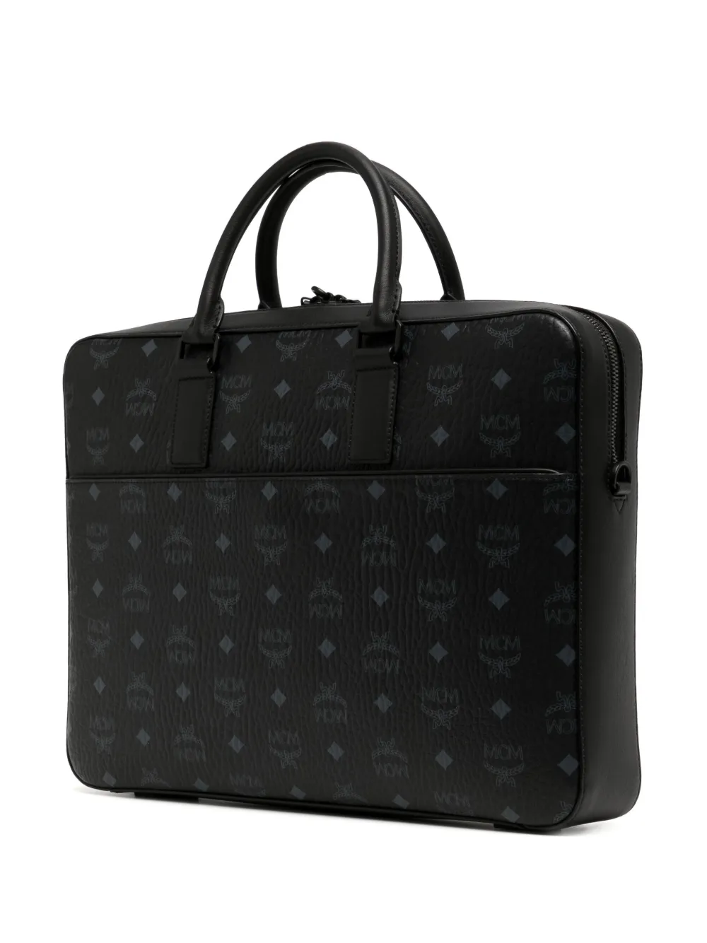 Mcm Klassic monogram-print Leather Briefcase - Black