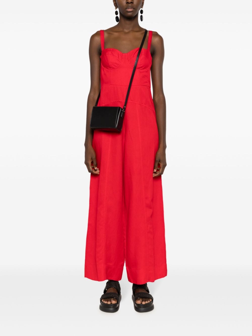 Osklen square-neck wide-leg jumpsuit - Rood