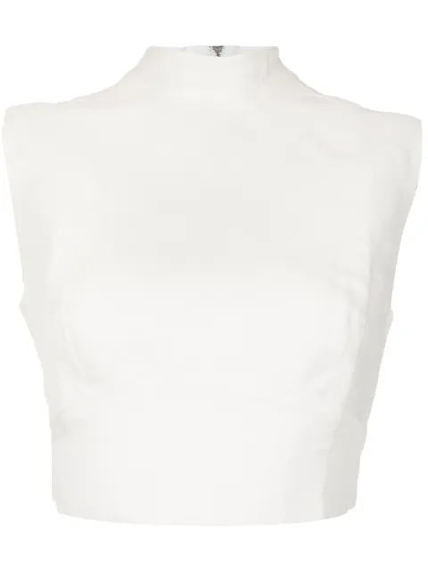 Osklen cropped mock-neck sleeveless top
