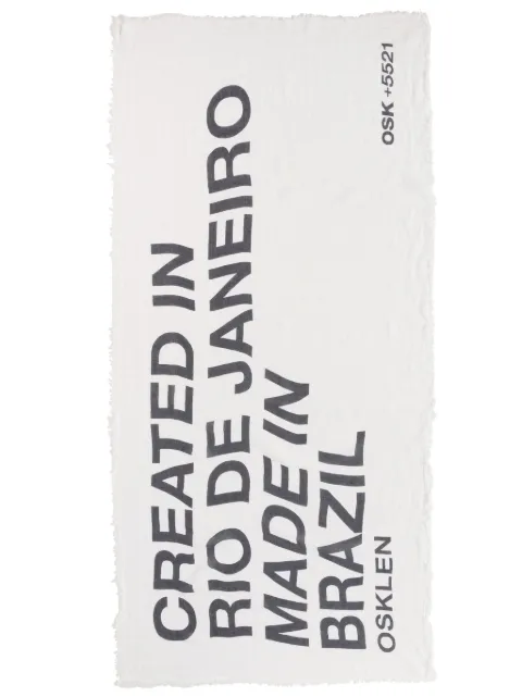 Osklen Made in Brazil-print linen scarf