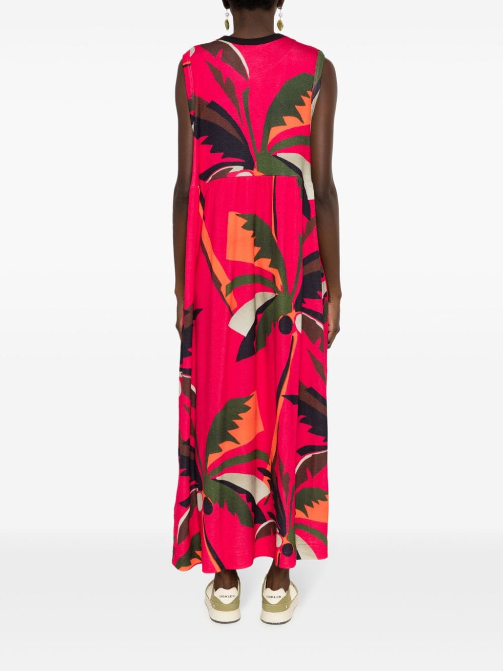 Osklen Maxi-jurk met print Rood