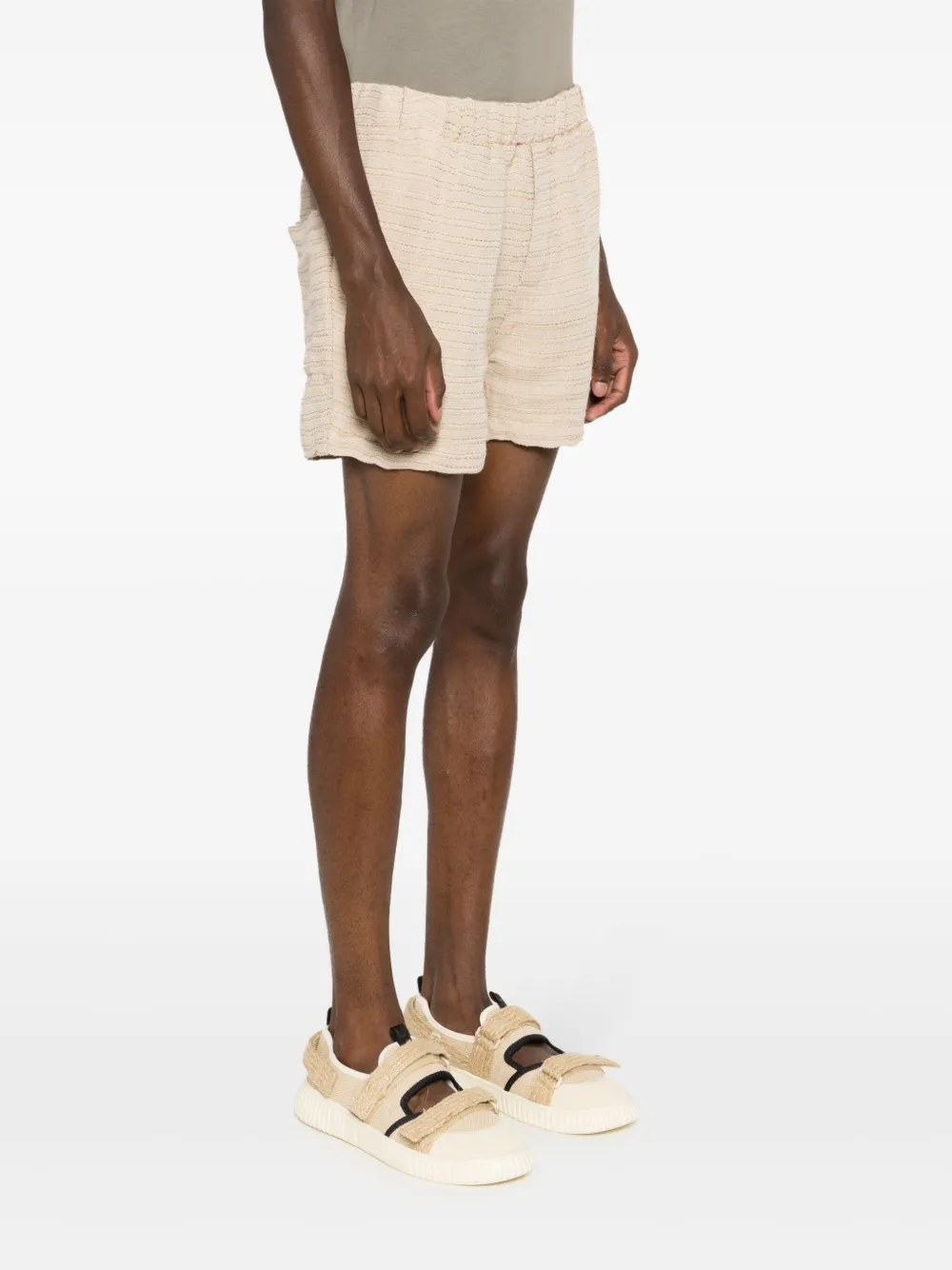 Osklen Rustic shorts met geborduurde streep Beige
