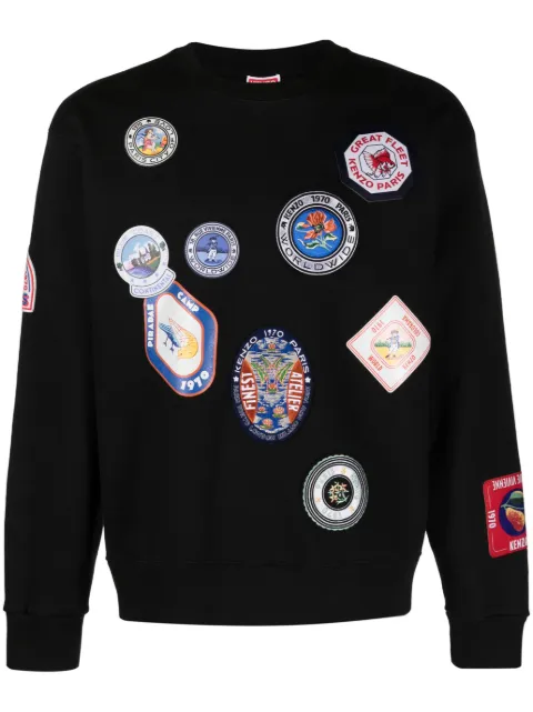 Kenzo logo-patches drop-shoulder sweatshirt