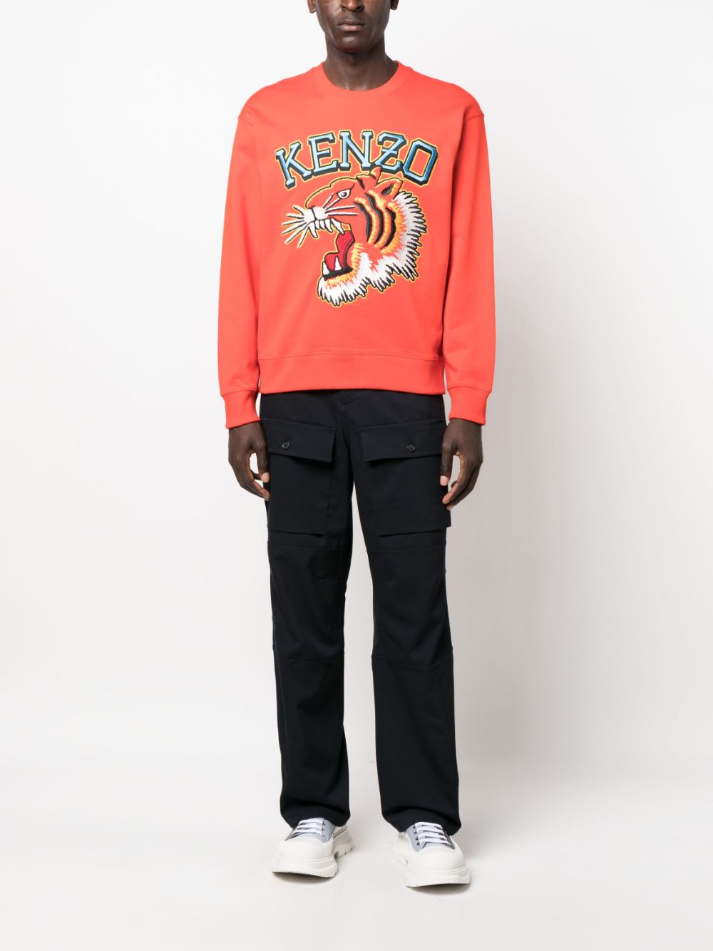 Kenzo Varsity Jungle embroidered cotton sweatshirt - Rood