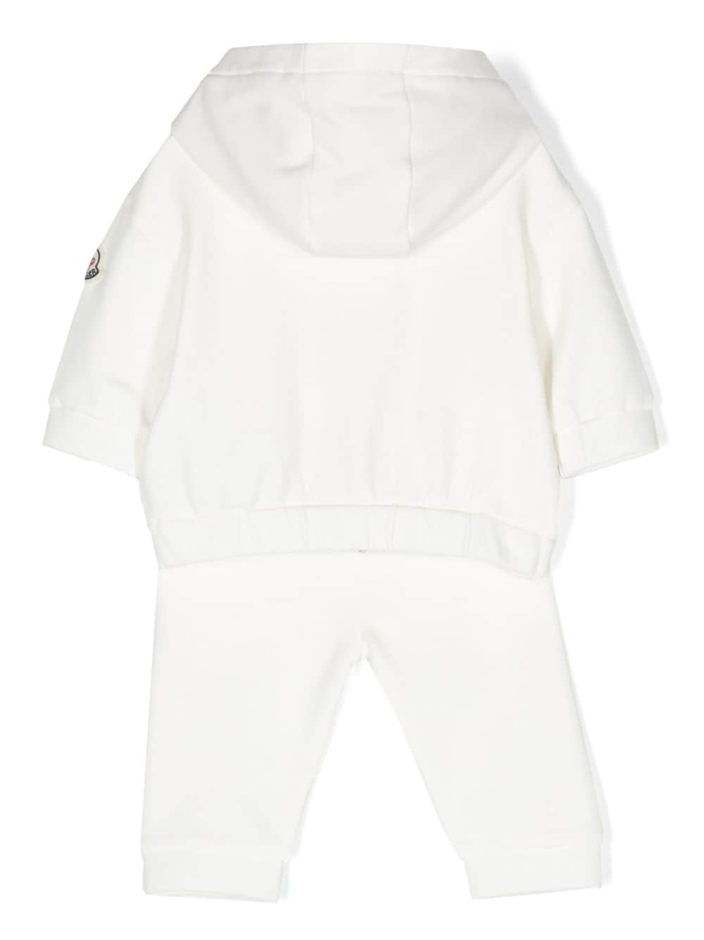 Moncler Enfant logo-embroidered stretch-cotton tracksuit set - Wit