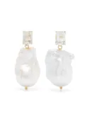 Mateo 14kt yellow gold amethyst and baroque pearl drop earrings