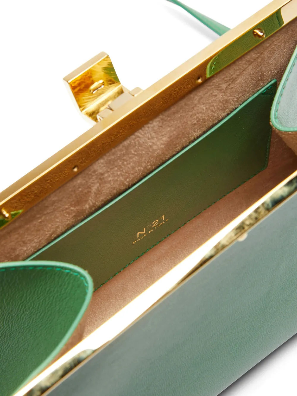 Shop N°21 Petite Jeane Leather Shoulder Bag In Green