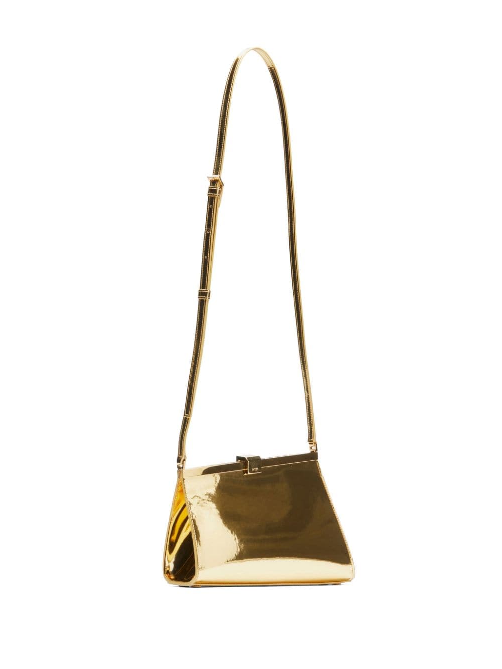 Shop N°21 Petite Jeanne Metallic Shoulder Bag In Gold
