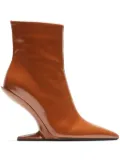 Nº21 patent-finish leather ankle boots - Brown