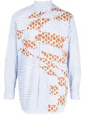 Comme Des Garçons Shirt x Brent Westfall strawberry patchwork shirt - Blue