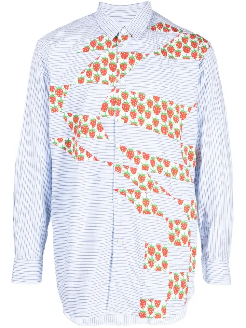 Comme Des Garcons Shirt x Brent Westfall strawberry patchwork shirt Men