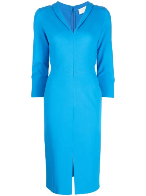 JANE robe mi-longue Rome ajustée