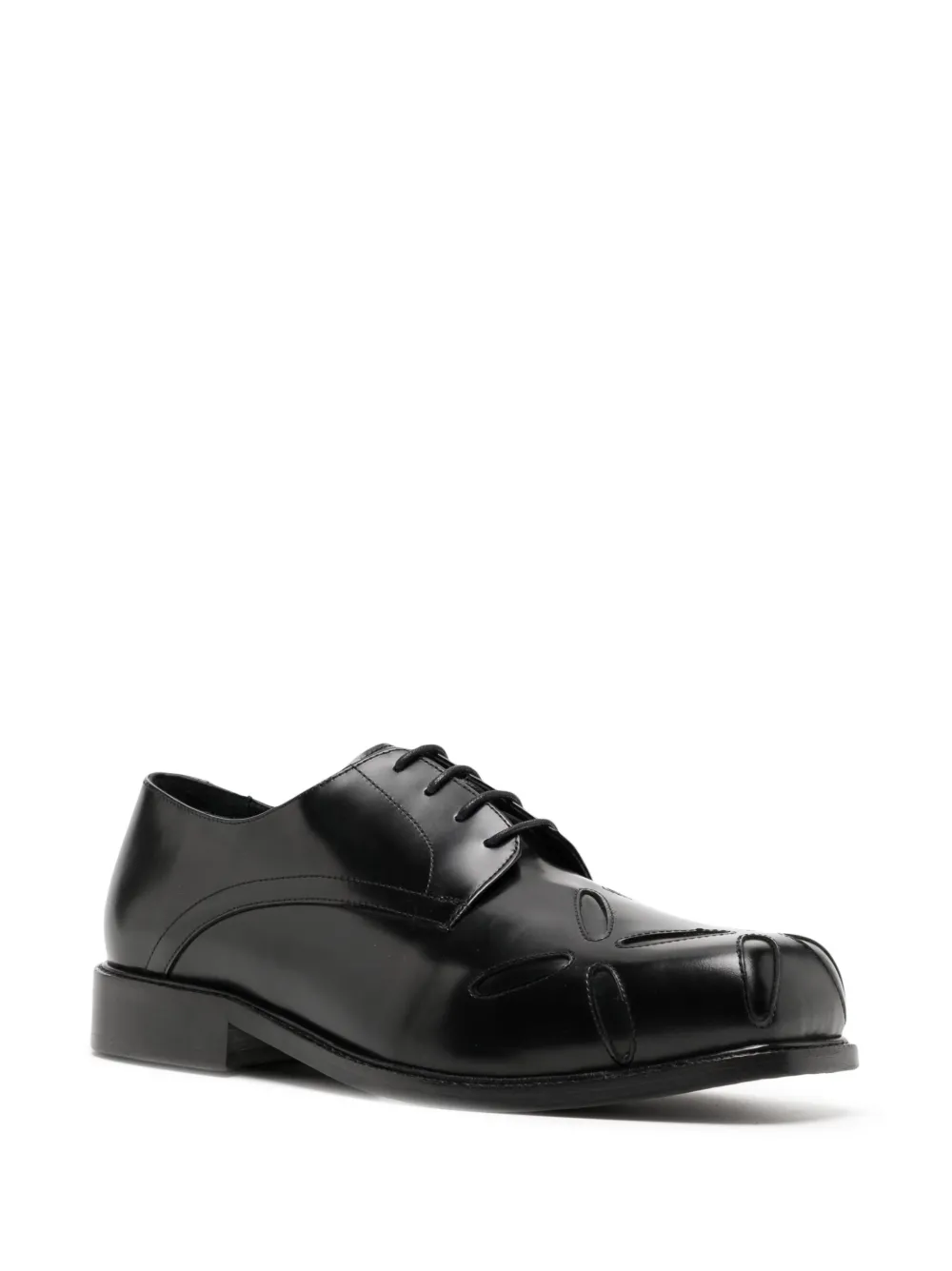 Shop Stefan Cooke Embroidered-detail Leather Derby Shoes In Black