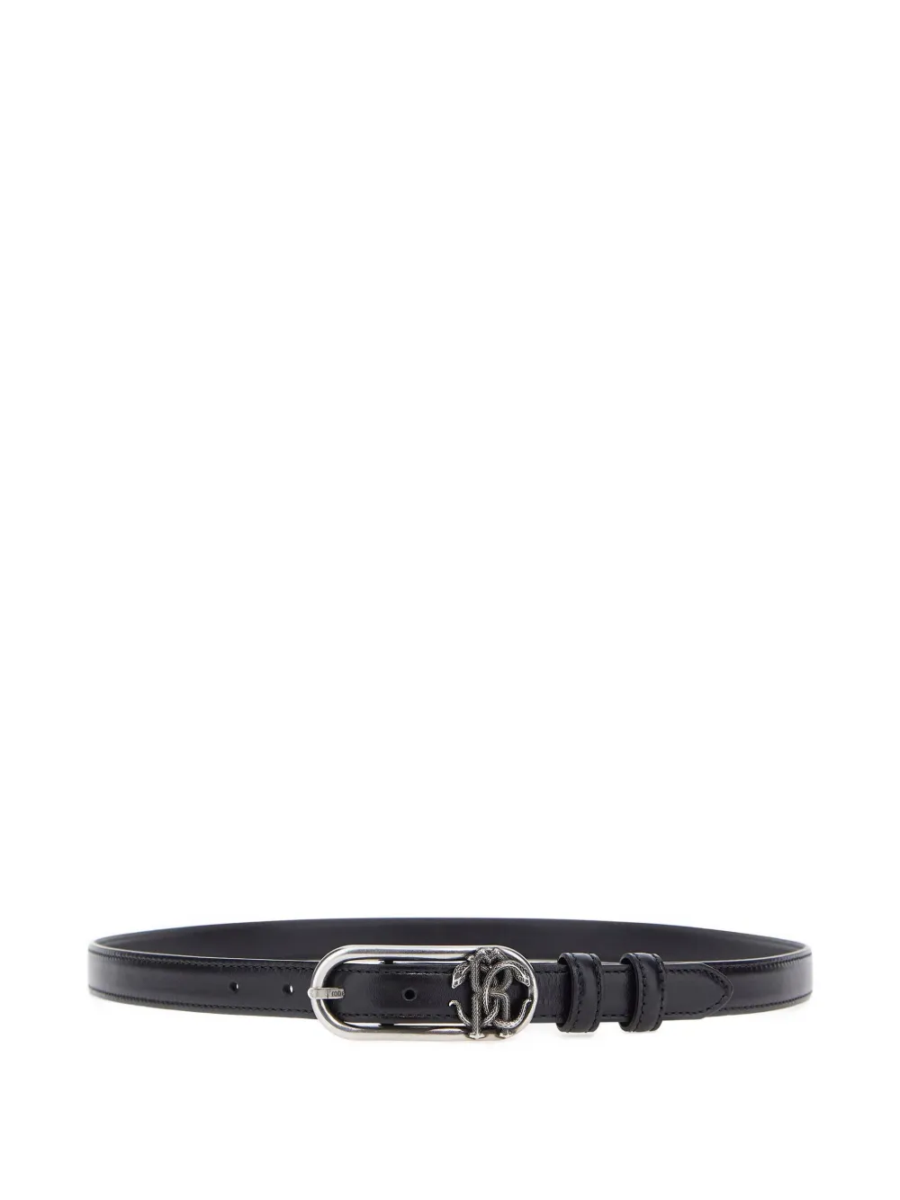 Roberto Cavalli Mirror Snake-plaque belt - Black