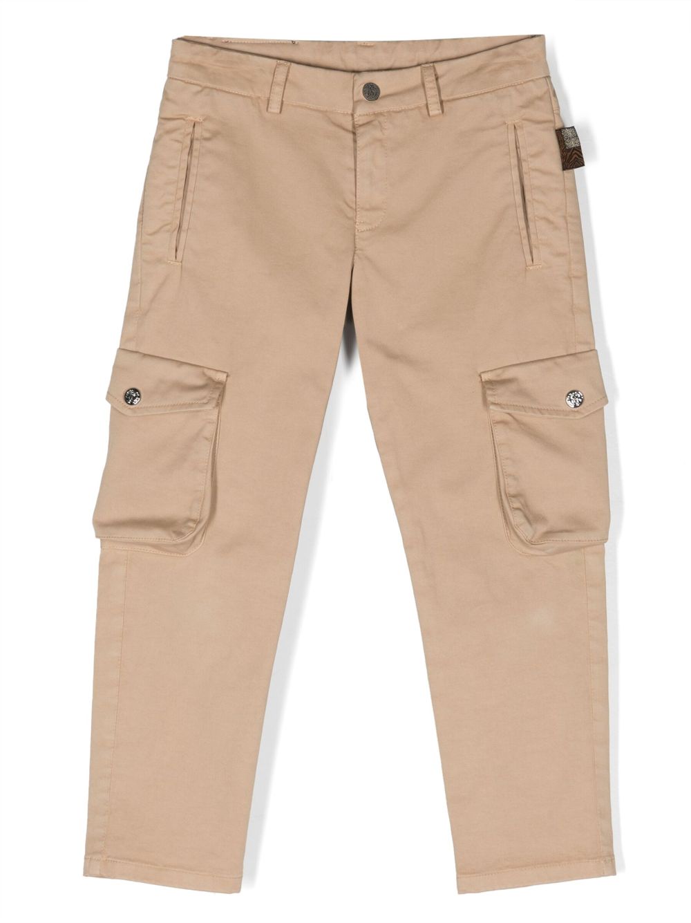 Roberto Cavalli Junior logo-patch cargo trousers - Neutrals