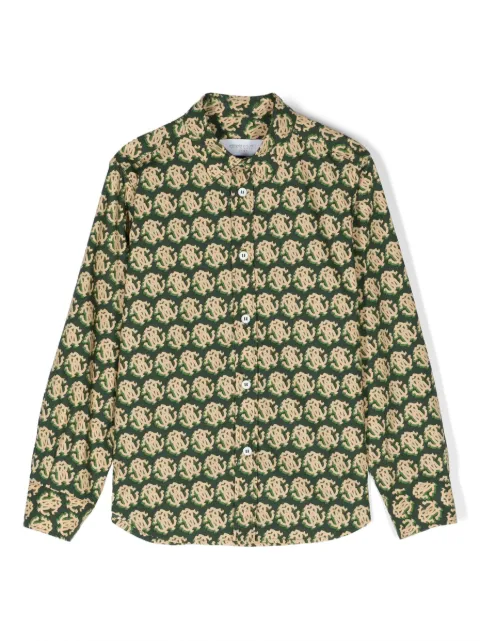 Roberto Cavalli Junior monogram-print long-sleeve shirt