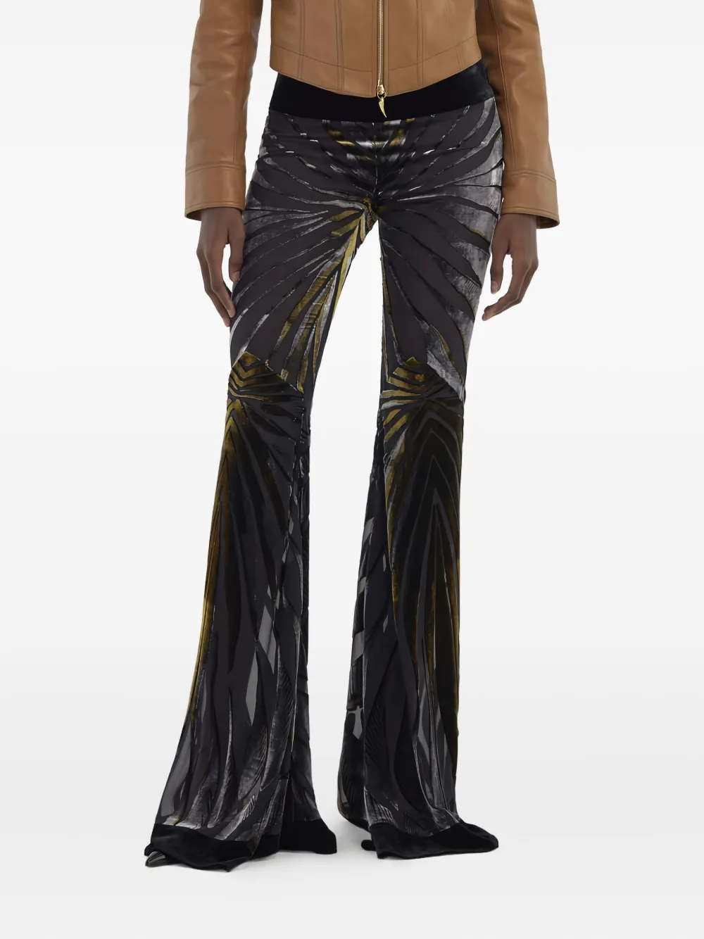 Roberto Cavalli Abstract-print Trousers In Black