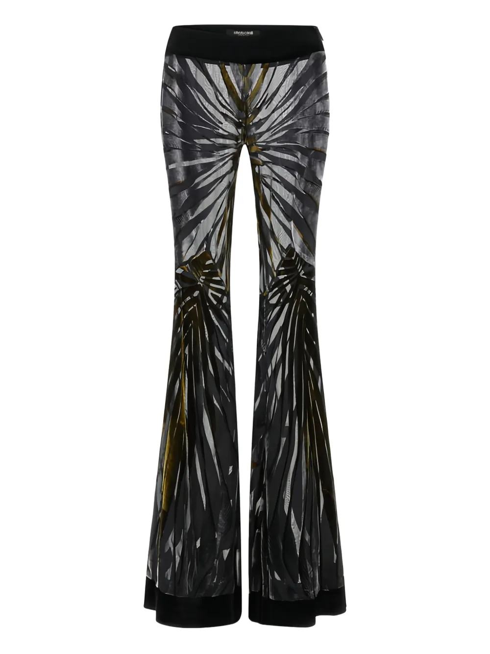 Roberto Cavalli Abstract-print Trousers In Black