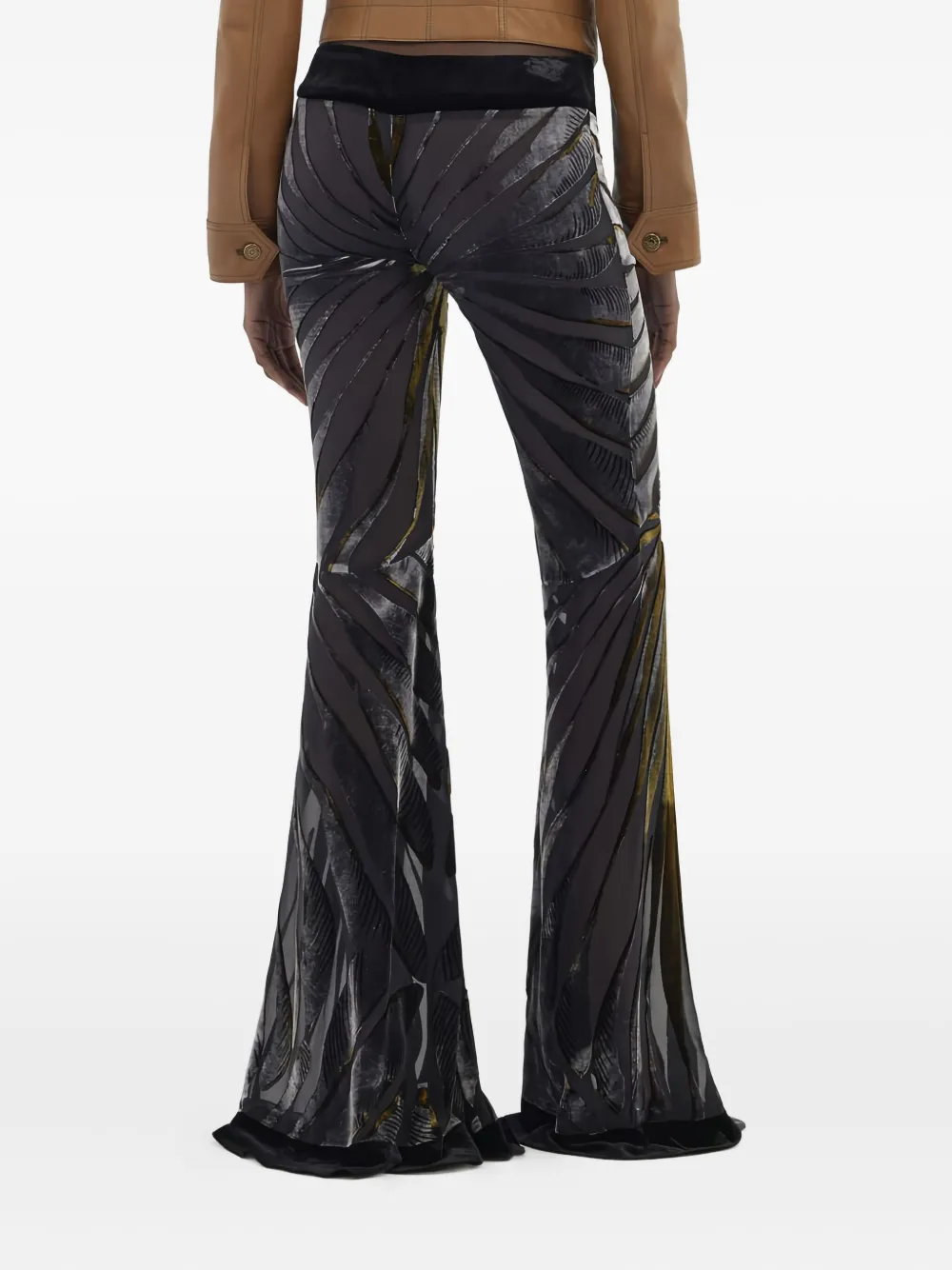 Roberto Cavalli Abstract-print Trousers In Black