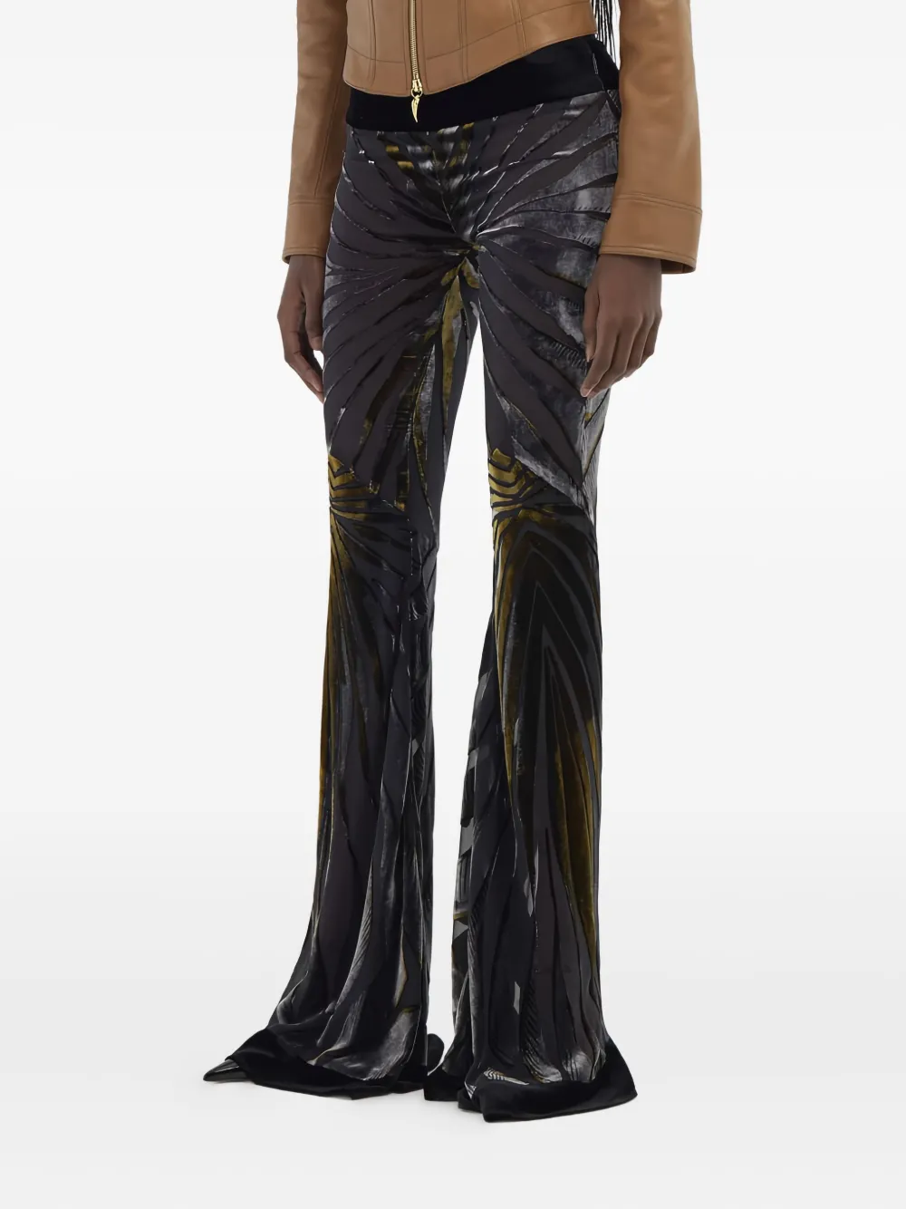 Roberto Cavalli Abstract-print Trousers In Black