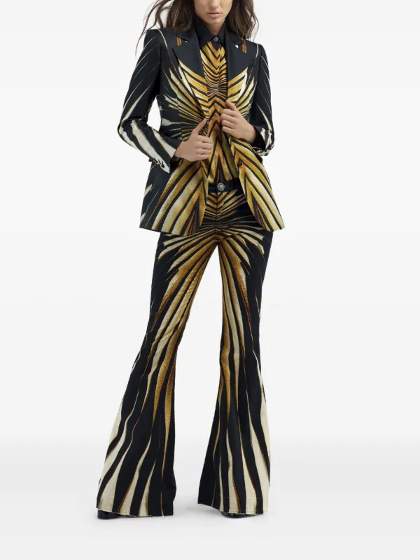 Roberto Cavalli ゼブラプリント テーラードジャケット | ゴールド