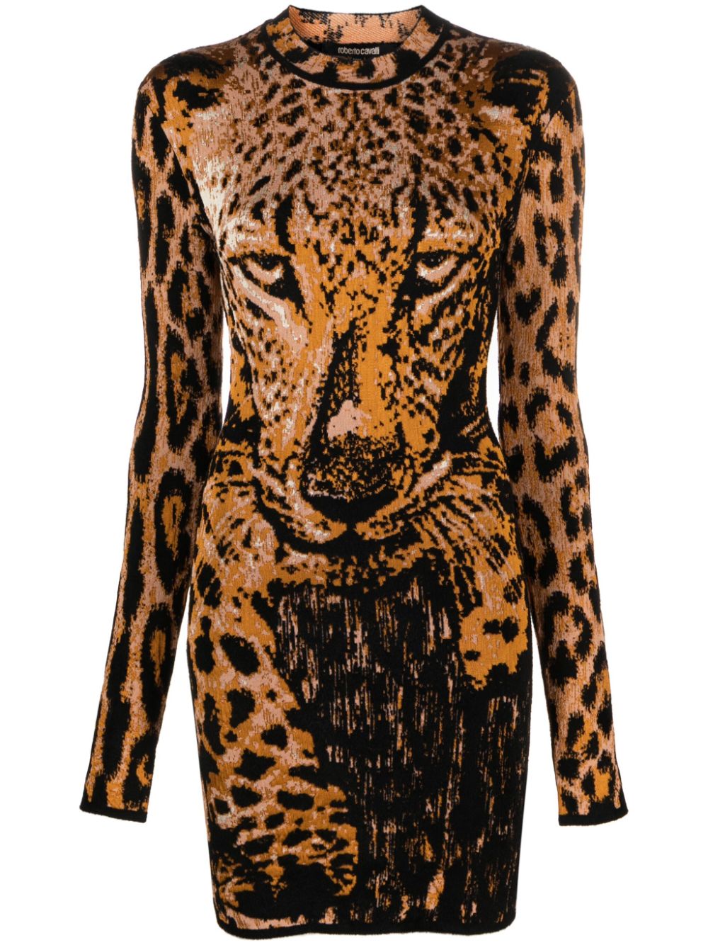 Roberto Cavalli Jurk met luipaardprint Bruin