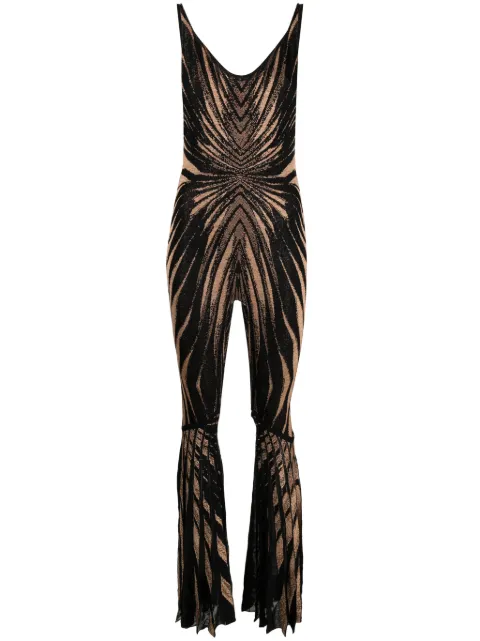 Roberto Cavalli abstract-pattern flared jumpsuit