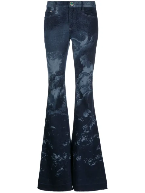 Roberto Cavalli jeans acampanados con motivo barroco