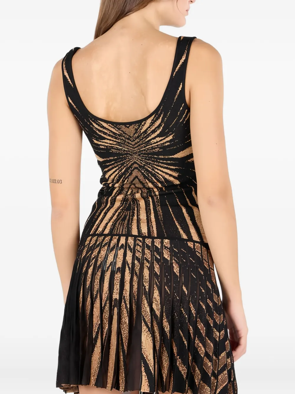 Roberto Cavalli Knit Top With Ray Of Gold Print In Gold