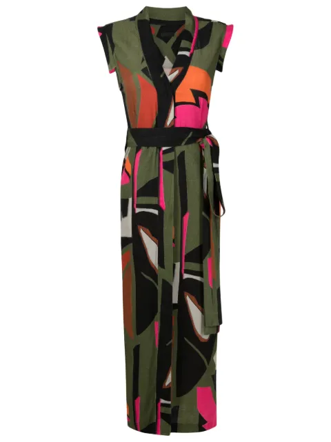 Osklen Foliage-print wrap maxi dress