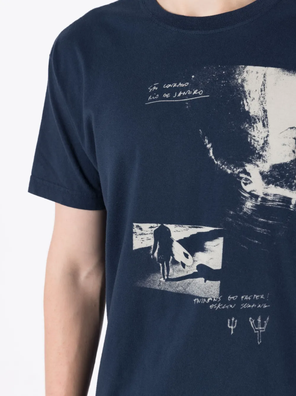 Osklen Vintage Twinfins Go Faster T-shirt In Blue