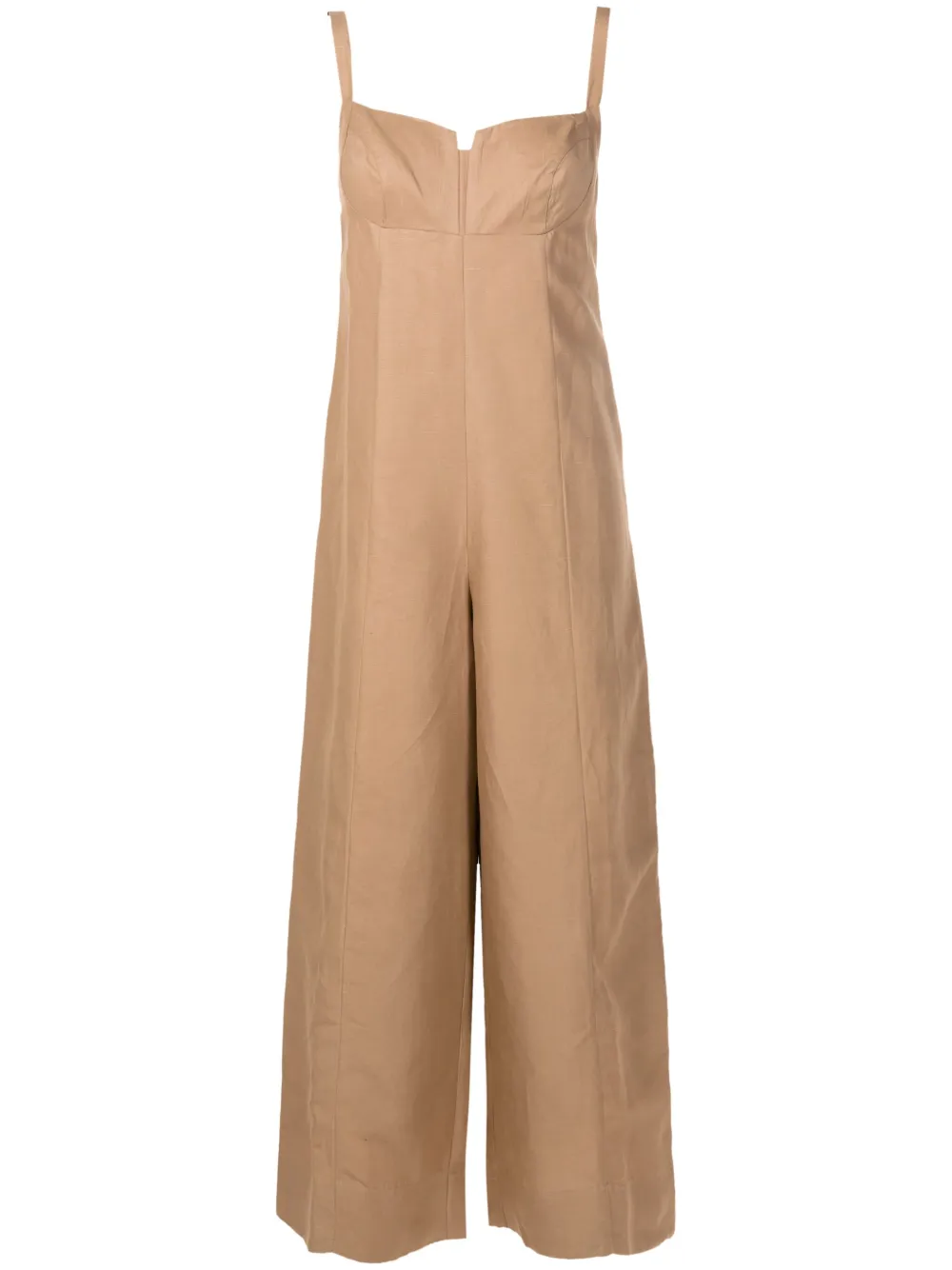 Osklen square-neck wide-leg jumpsuit - Marrone