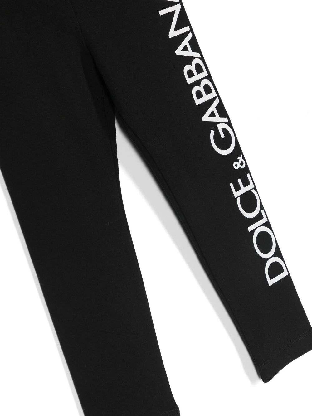 Shop Dolce & Gabbana Logo-print Cotton-blend Leggings In Black