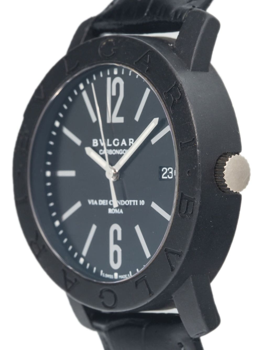 Pre-owned Bvlgari Carbongold 40mm In Black