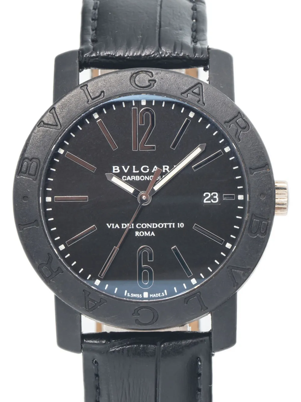 Pre-owned Bvlgari Carbongold 40mm In Black