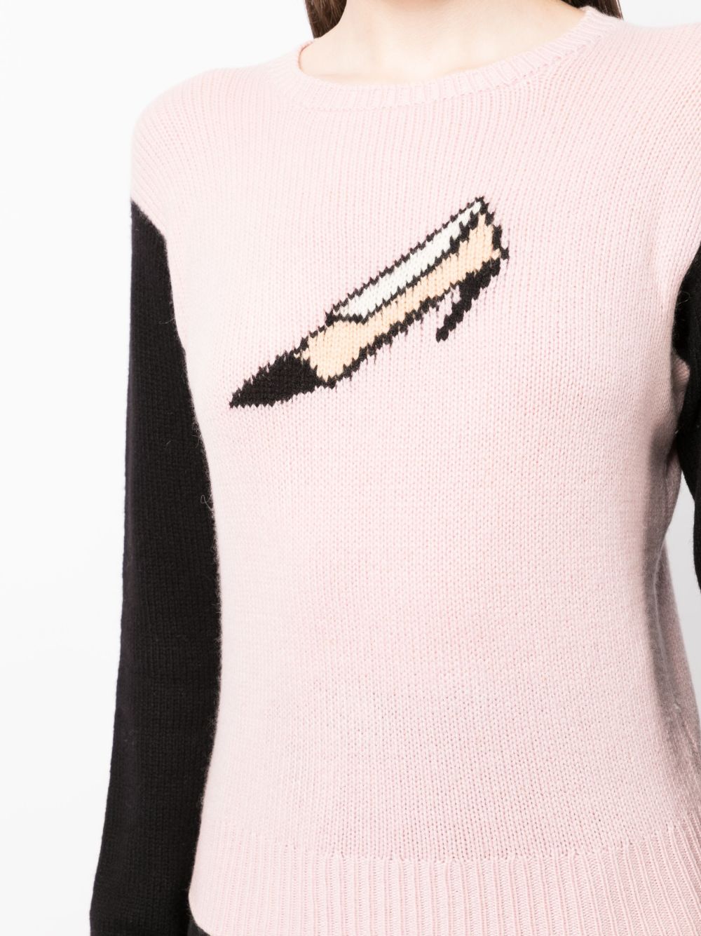 Pre-owned Chanel 1995 Shoe-motif Cashmere Jumper In Pink