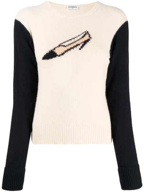 Pull en cachemire à motif graphique (années 1990-2000) - CHANEL Pre-Owned - Modalova