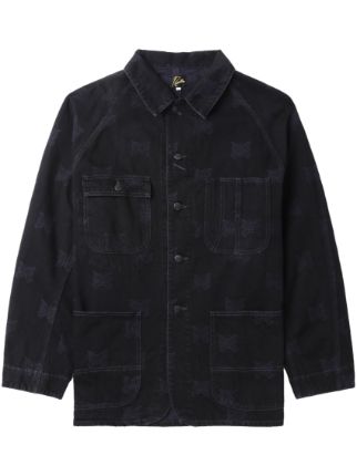 Needles embroidered-logo Denim Jacket - Farfetch