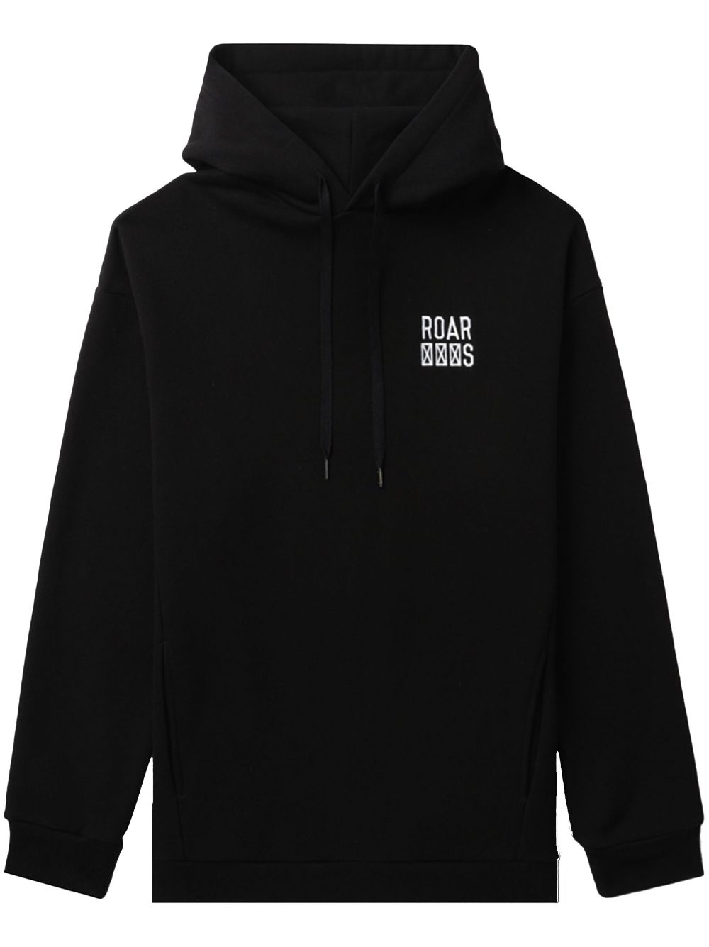 Roar Logo-embroidered Cotton Hoodie In Black