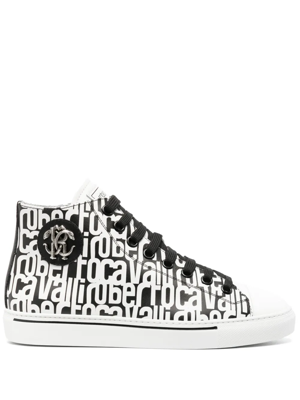 logo-print leather sneakers