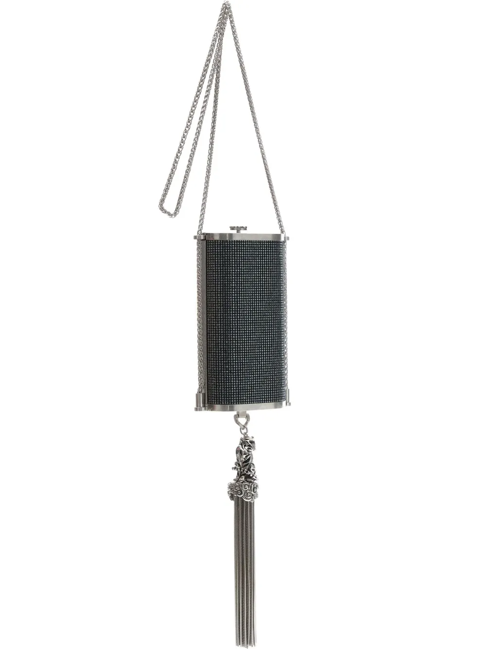 Roberto Cavalli crystal-embellished tassel shoulder bag | Black | Image 1