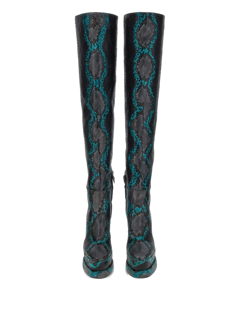 Roberto Cavalli Laarzen met plateauzool en slangen-effect Zwart