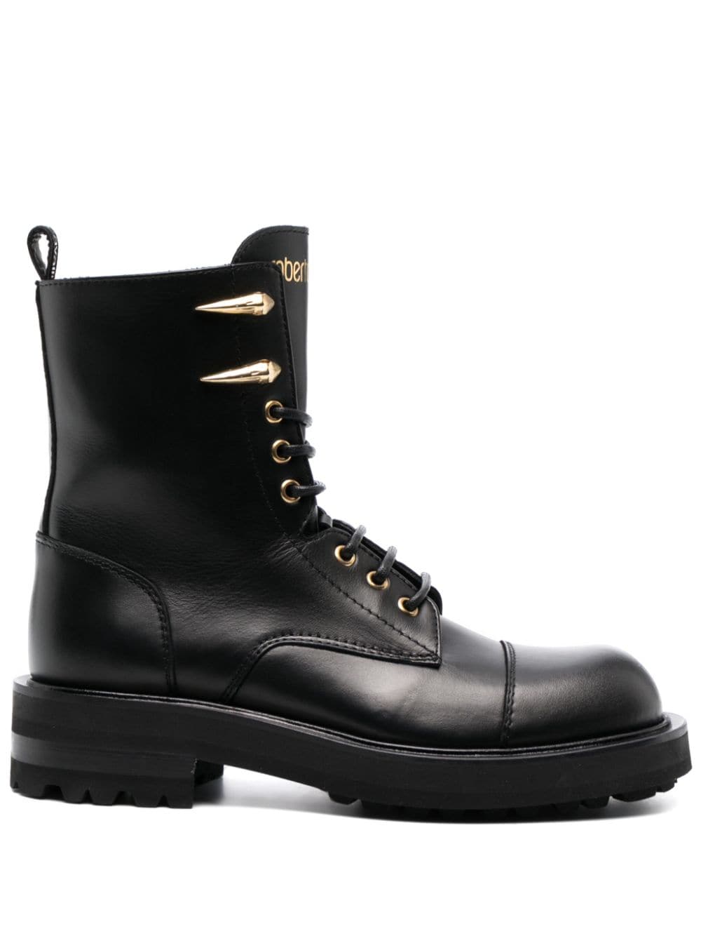 Image 1 of Roberto Cavalli logo-print leather boots