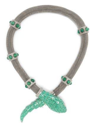 Roberto Cavalli Snake Enamel Necklace Farfetch