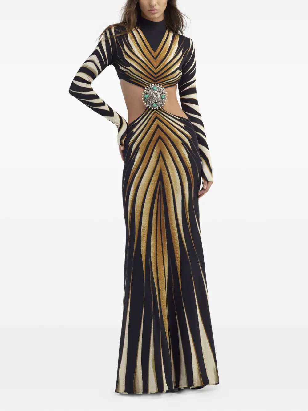 Roberto Cavalli Ray Of Gold-print gown - Goud