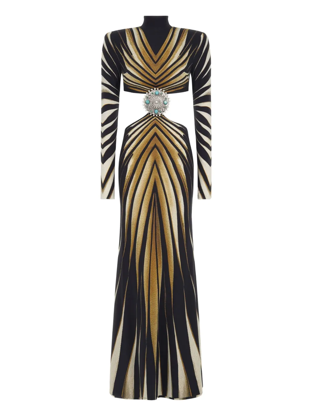 ROBERTO CAVALLI RAY OF GOLD-PRINT GOWN