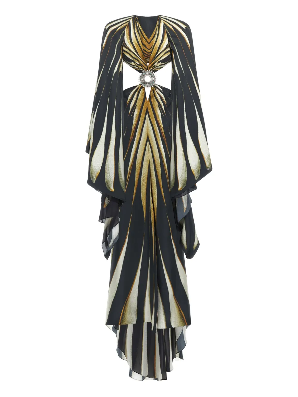 ROBERTO CAVALLI STRIPED MAXI DRESS