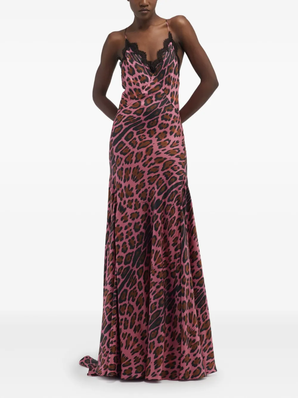 Roberto Cavalli Maxi-jurk met luipaardprint - Roze