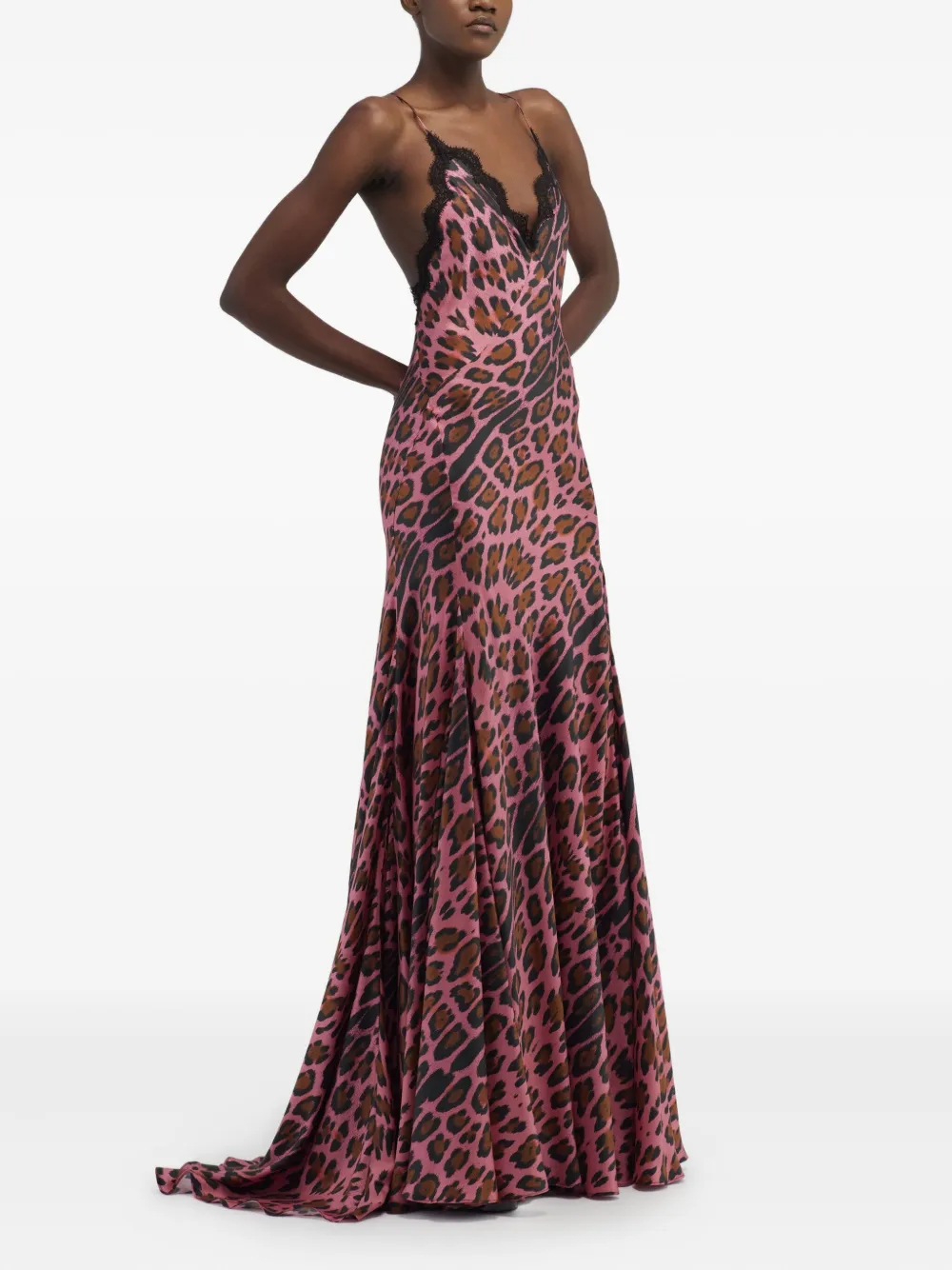 ROBERTO CAVALLI LEOPARD-PRINT MAXI DRESS