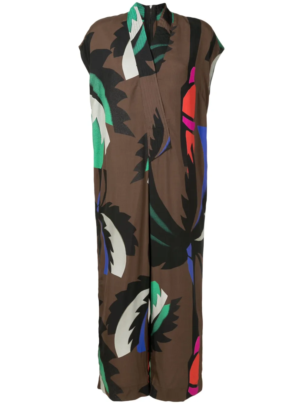 Osklen Bahia palm-print jumpsuit | Brown | Image 1